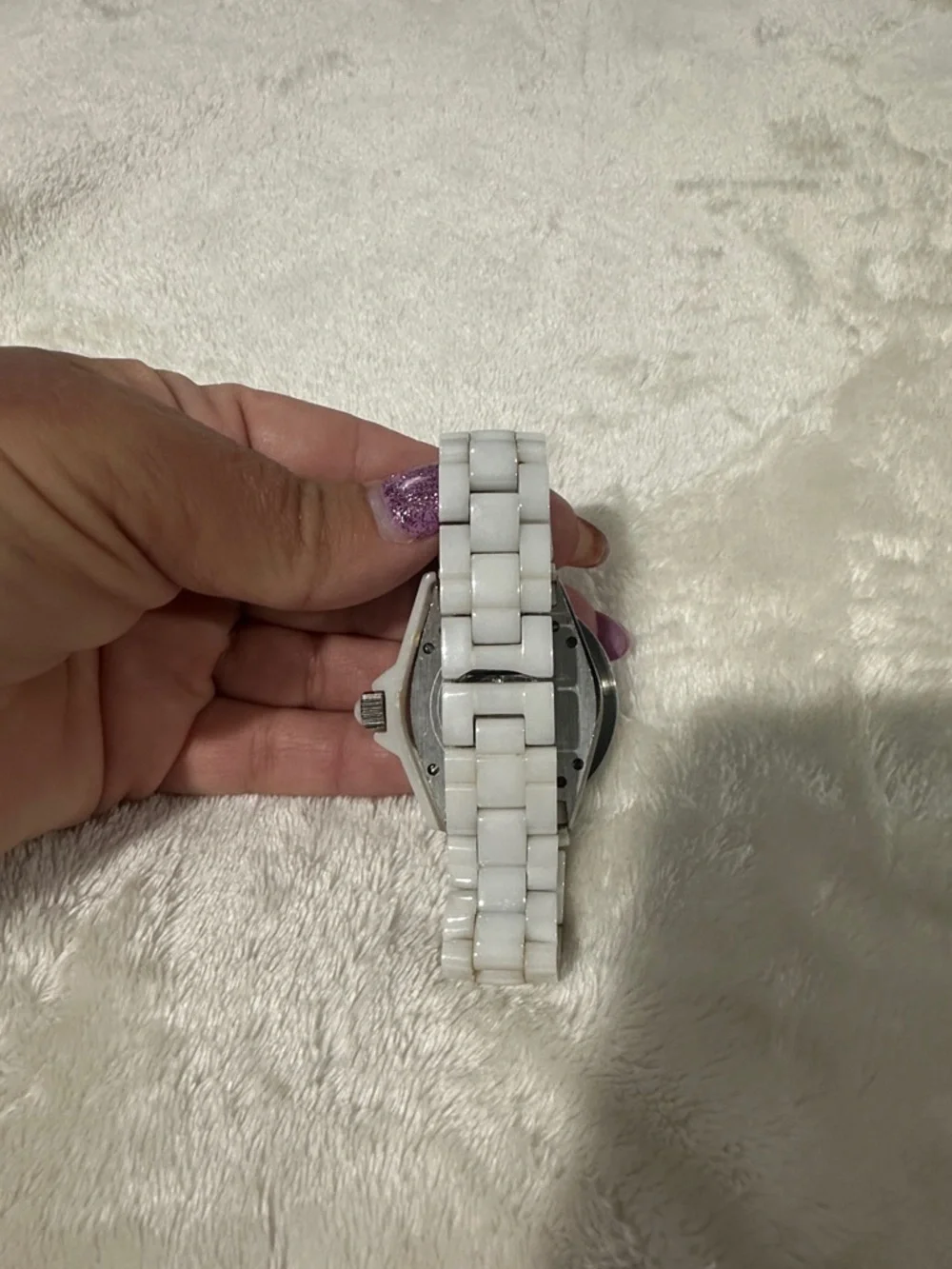 CHANEL White Ceramic J12 Bracelet Watch with Silver Accents - Picture 3 of 5
